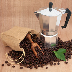 Image showing Coffee Maker and Beans