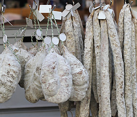 Image showing Salami and sausages
