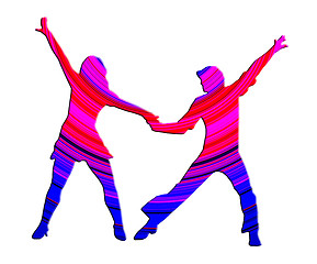 Image showing 3D Color Dancing Couple 70s