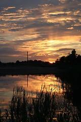 Image showing Sunset reflections