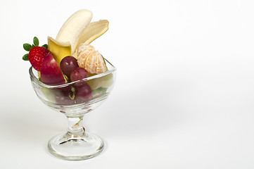 Image showing Fruit salad in a glass bowl 