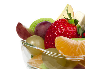 Image showing Fruit salad in a glass bowl 