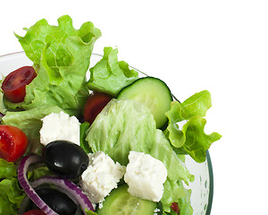 Image showing Salad in a glass bowl close up