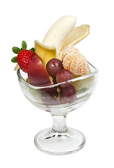 Image showing Fruit salad in a glass bowl 