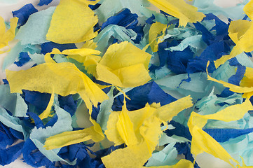 Image showing Many colorful pieces of torn paper