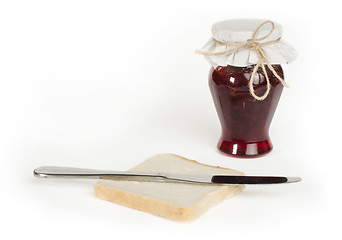 Image showing Jar of strawberry jam