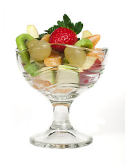 Image showing Fruit salad in a glass bowl 