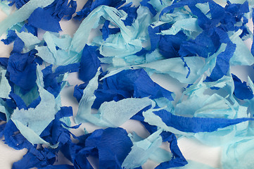 Image showing Many colorful pieces of torn paper