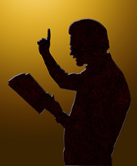 Image showing Preacher Teaching from Bible Golden Heaven