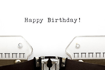 Image showing Typewriter Happy Birthday