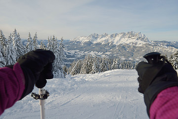 Image showing winter  people fun and ski