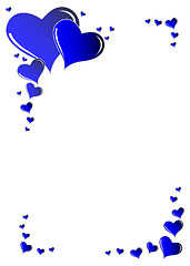 Image showing Blue hearts frame