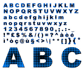 Image showing Dots fantasy alphabet - blue