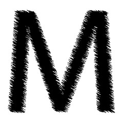 Image showing Scribble alphabet letter - M