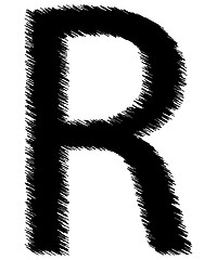 Image showing Scribble alphabet letter - R