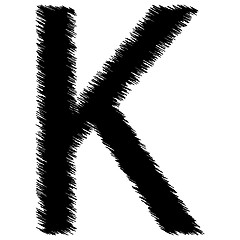 Image showing Scribble alphabet letter - K
