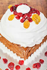 Image showing Christmas decorated cake closeup