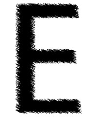 Image showing Scribble alphabet letter - E