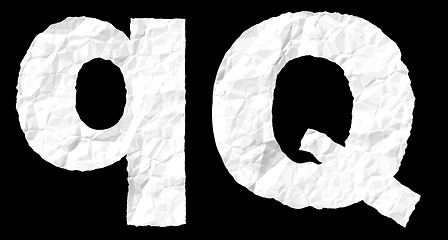 Image showing Crumple paper alphabet - Q