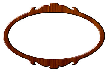 Image showing Wood portrait round frame