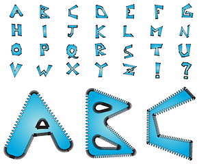 Image showing Electric zig zag alphabet - blue