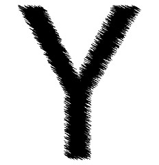 Image showing Scribble alphabet letter - Y