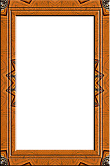 Image showing Decorated wood portrait frame