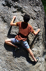 Image showing Free climber