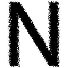 Image showing Scribble alphabet letter - N