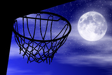 Image showing Basket silhouette moonlight