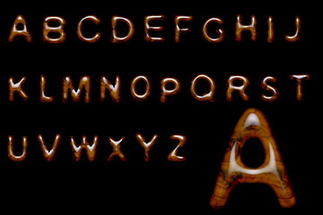 Image showing Glossy wood alphabet