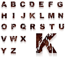 Image showing Rust grungy alphabet