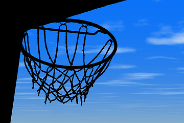 Image showing Basket silhouette blue sky