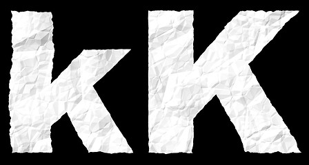 Image showing Crumple paper alphabet - K