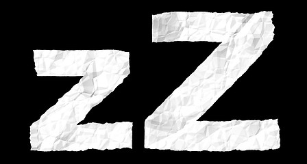 Image showing Crumple paper alphabet - Z