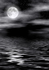 Image showing Moon on water