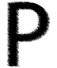 Image showing Scribble alphabet letter - P