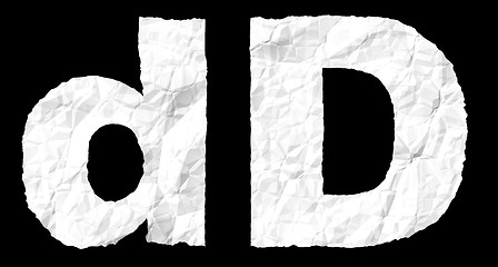 Image showing Crumple paper alphabet - D