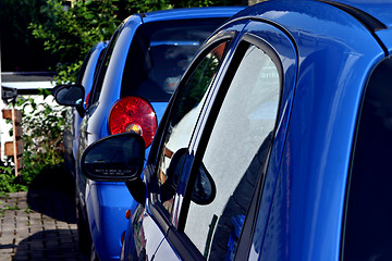 Image showing Blue rent cars