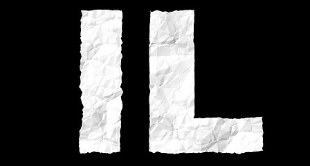 Image showing Crumple paper alphabet - L