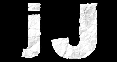 Image showing Crumple paper alphabet - J