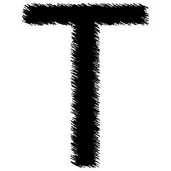 Image showing Scribble alphabet letter - T