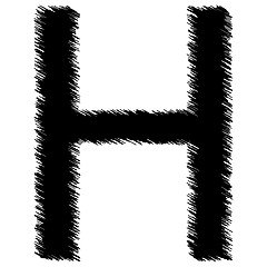 Image showing Scribble alphabet letter - H