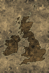 Image showing Parchment great britain map