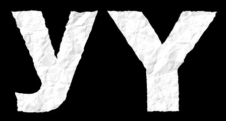 Image showing Crumple paper alphabet - Y
