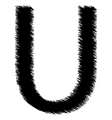 Image showing Scribble alphabet letter - U