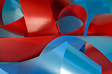 Image showing Red and blue ribbons