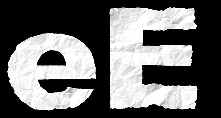 Image showing Crumple paper alphabet - E