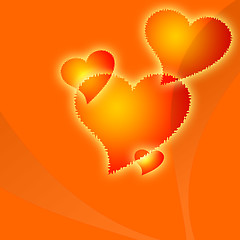 Image showing Orange hearts fantasy