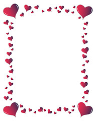 Image showing Red hearts frame